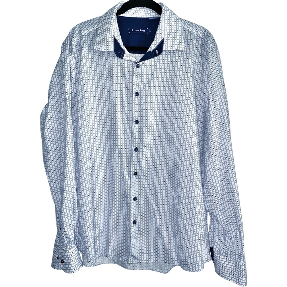 STONE ROSE ☆ Playing Cards Print Long Sleeve Button Up Shirt - Picture 2 of 7